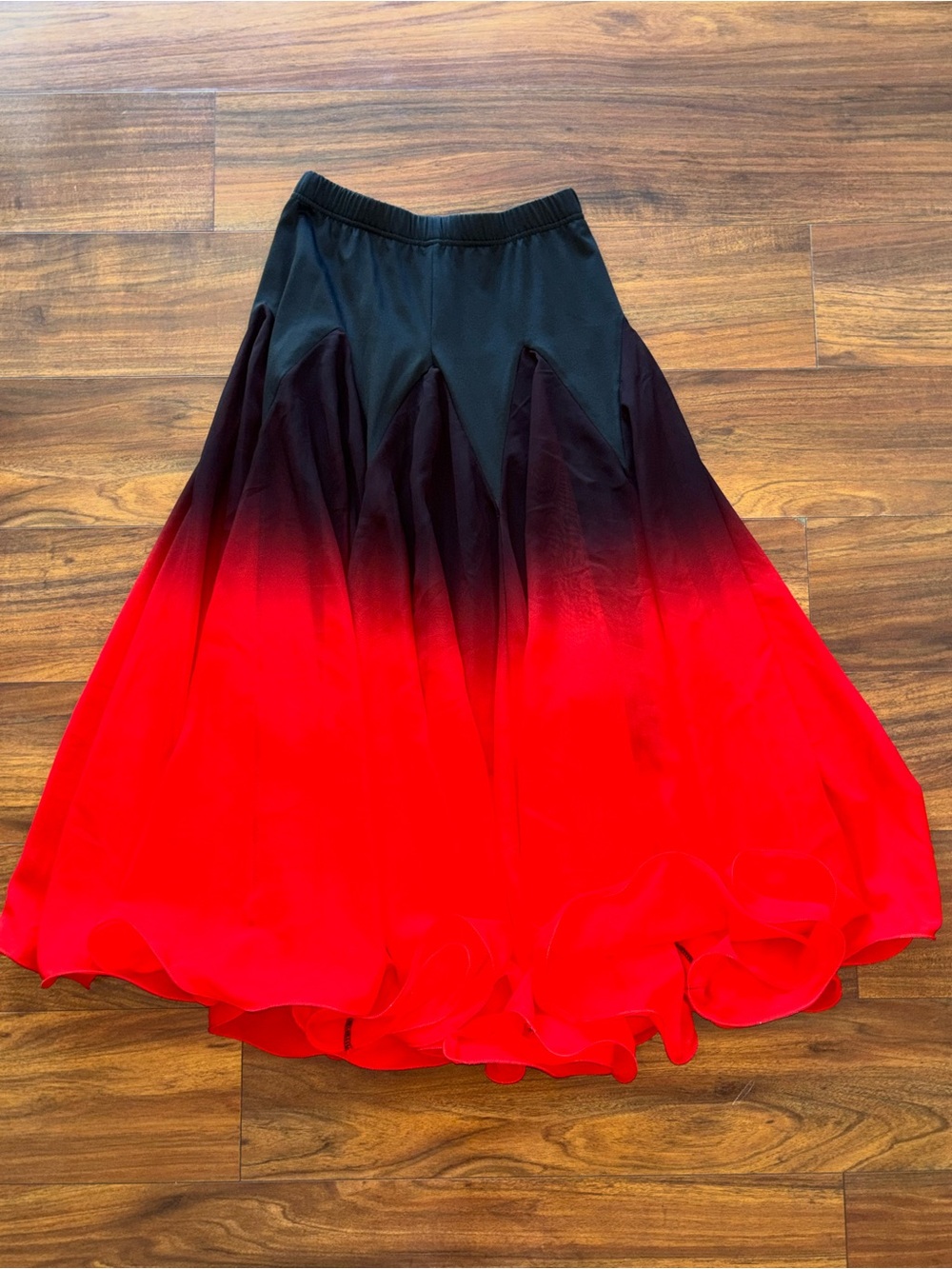 Red Ombre Ballroom Dance Swing Skirt